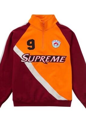 Supreme Equipé Half Zip Sweatshirt Dark Orange Size XL